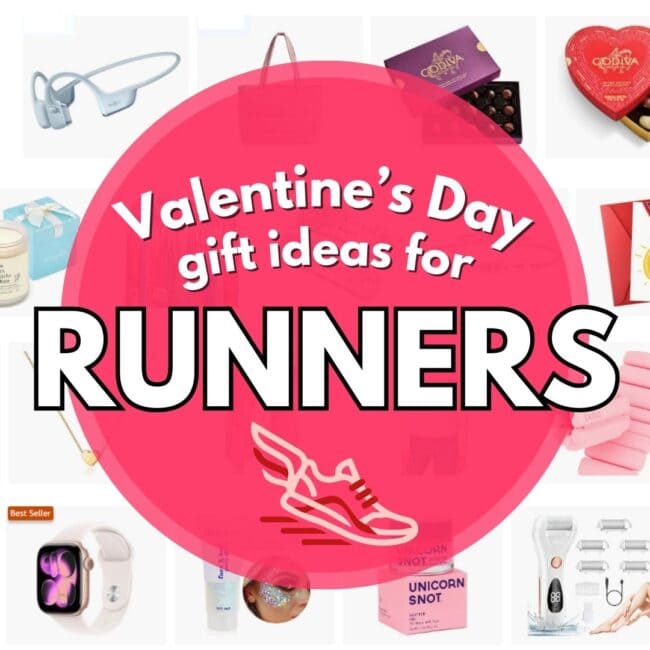running headphones, shoes, chocolates, images of running gifts